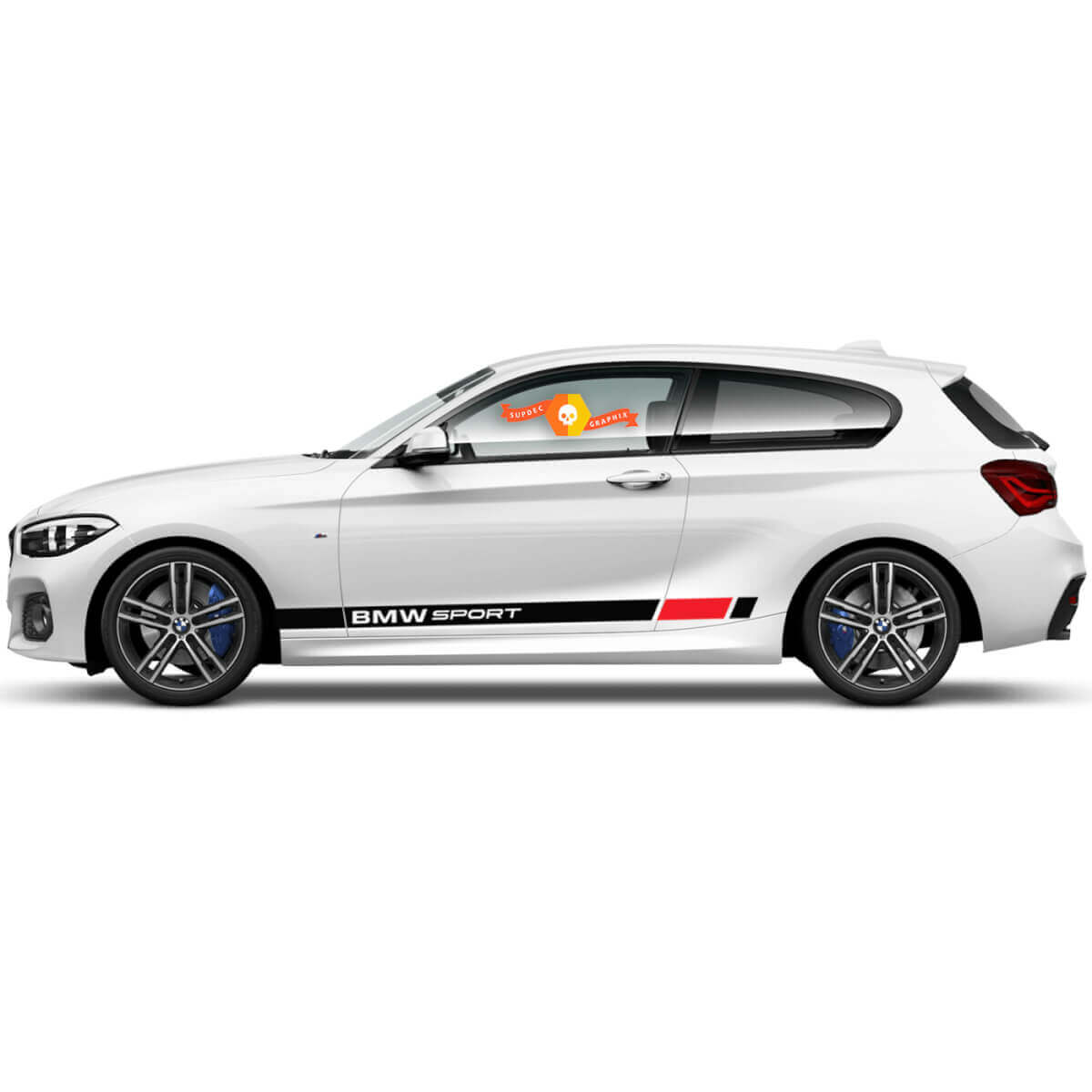 Pair Vinyl Decals Graphic Stickers side rocker panel bmw 1 series 2015 SPORT new
