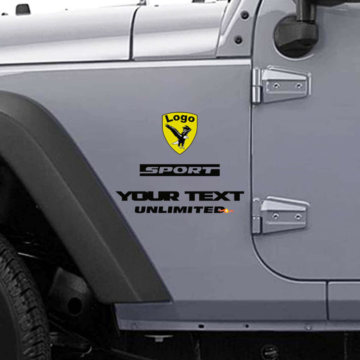 Custom Bald Eagle Sport Side Vinyl Decal Kit for Jeep Wrangler