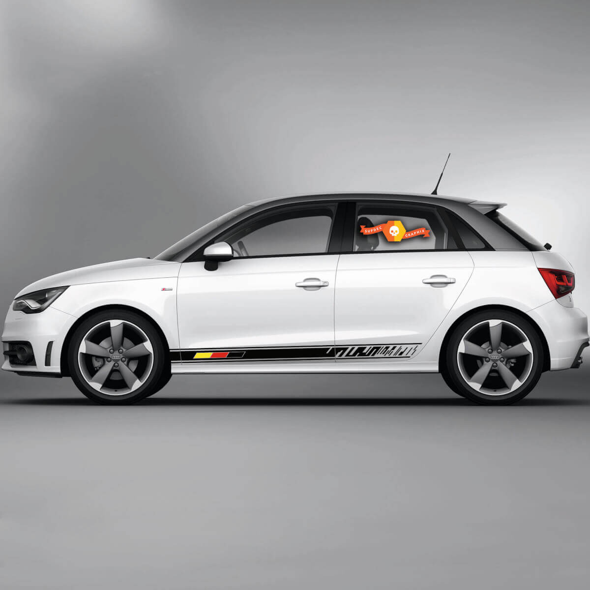 Pair Vinyl Decals Graphic Stickers Audi A1 Rocker panel colour palette 2022
