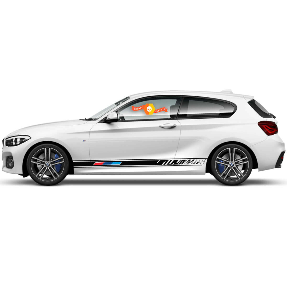 2 x Vinyl Decals Graphic Stickers side bmw 1 series 2015 rocker panel stripes collapse
