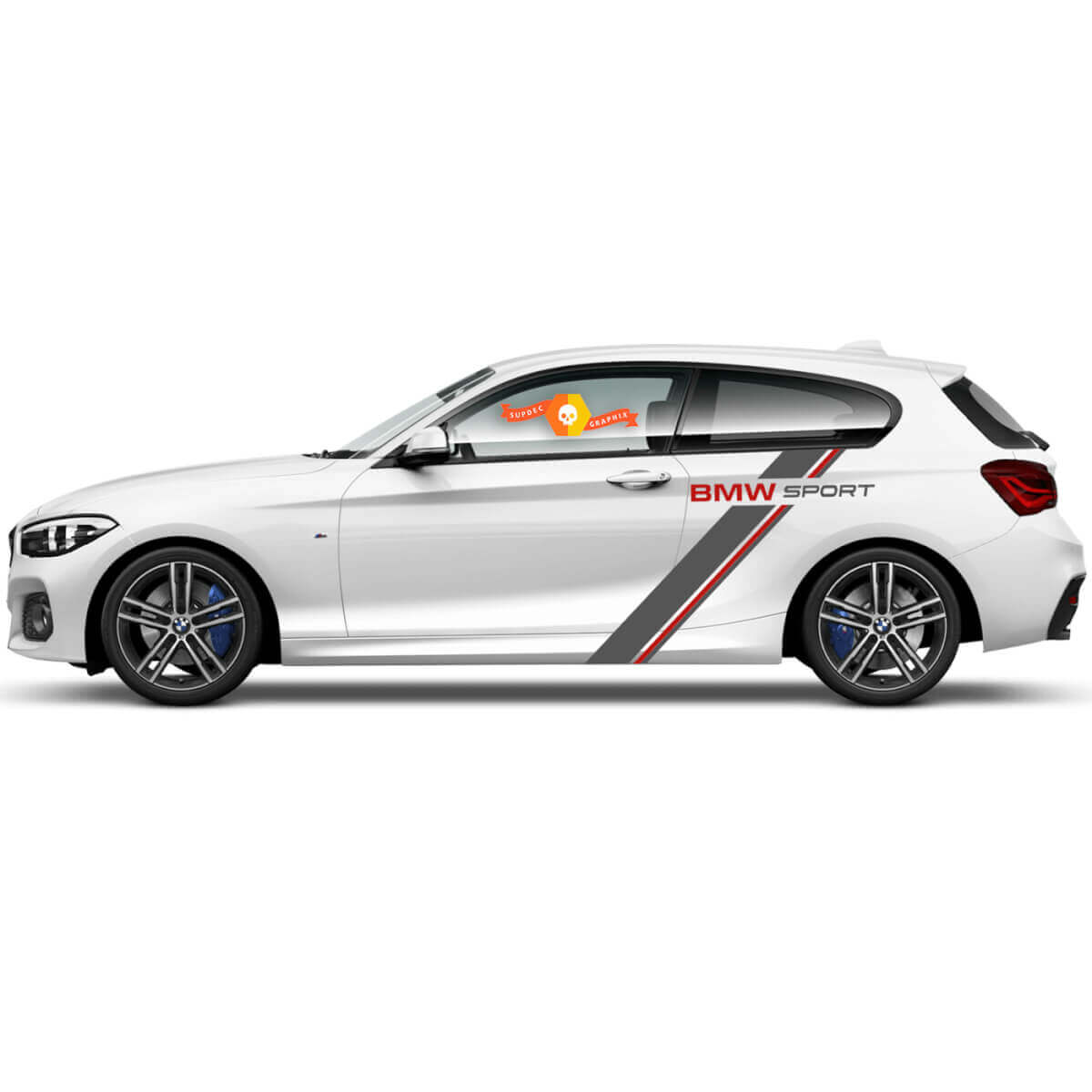 2 x Vinyl Decals Graphic Stickers side bmw 1 series 2015 stylish rear part
