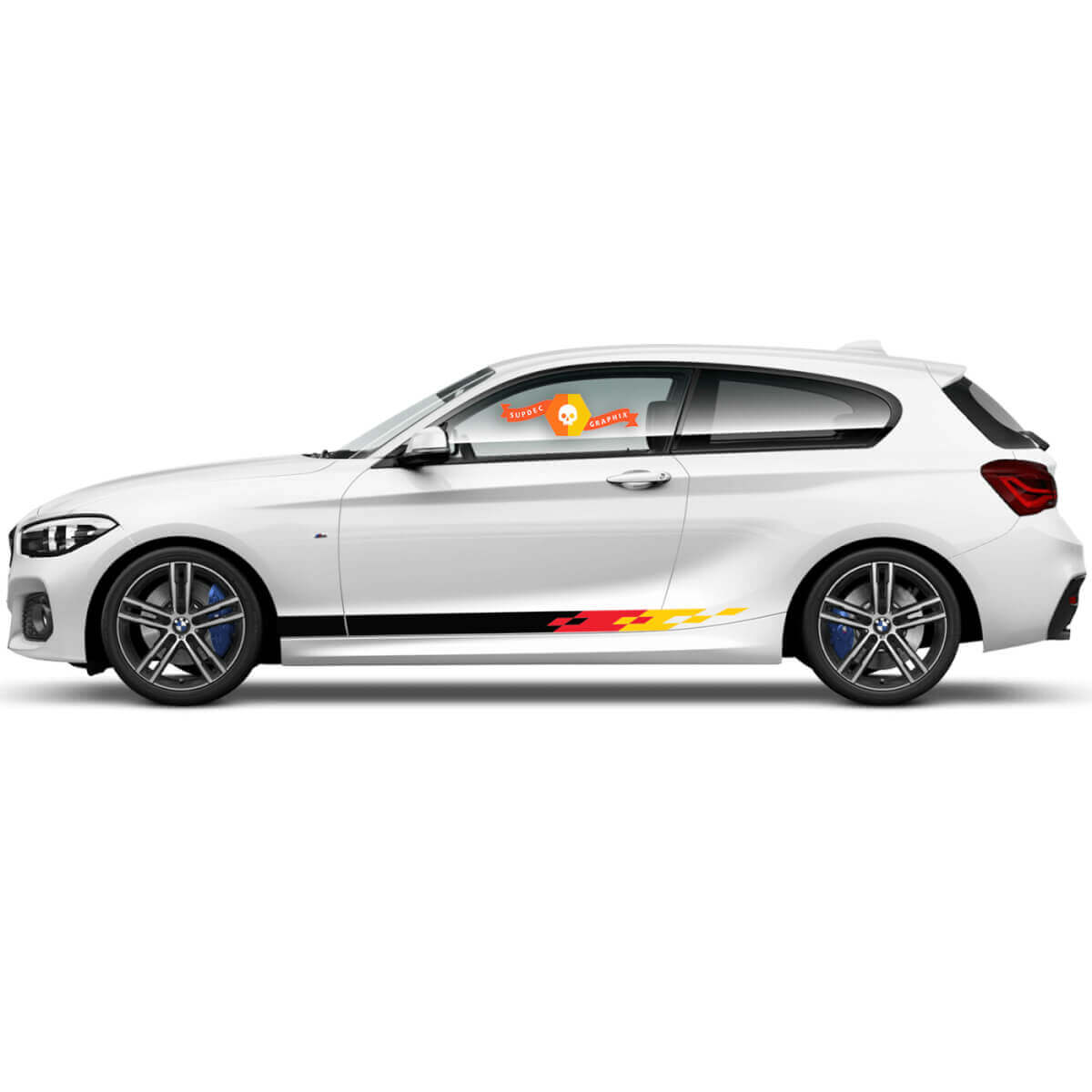 2 x Vinyl Decals Graphic Stickers side bmw 1 series 2015 rocker panel palette flag Germany
