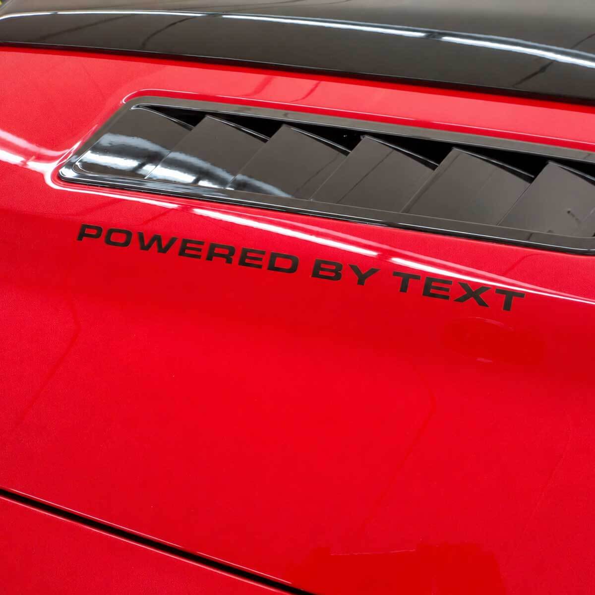 Powered By Custom Text Decal Stickers Set Of 2 for Musclecar Musclecarmodel GT