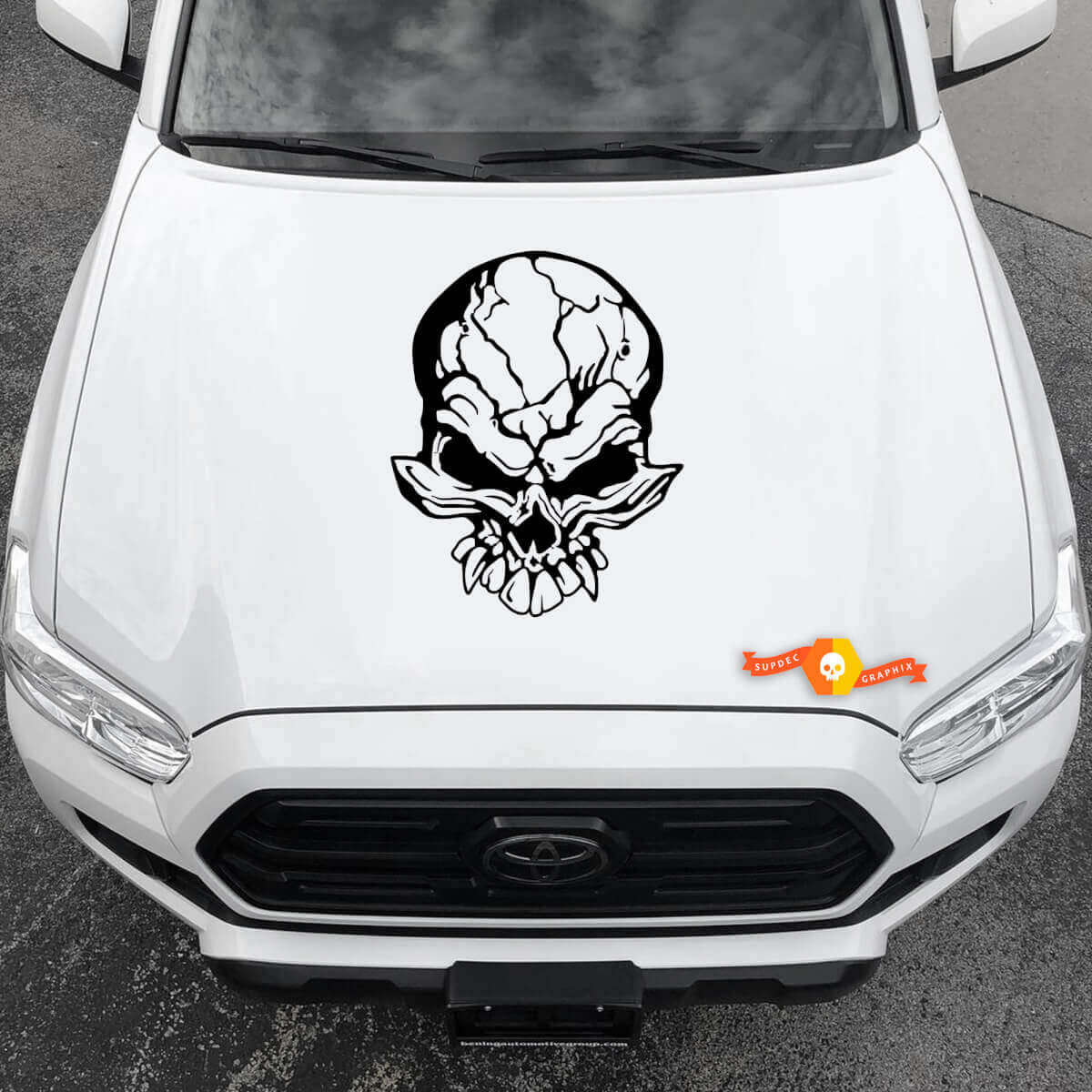Vinyl Decals Graphic Stickers Car  hood Big Skull with drawing  2022
