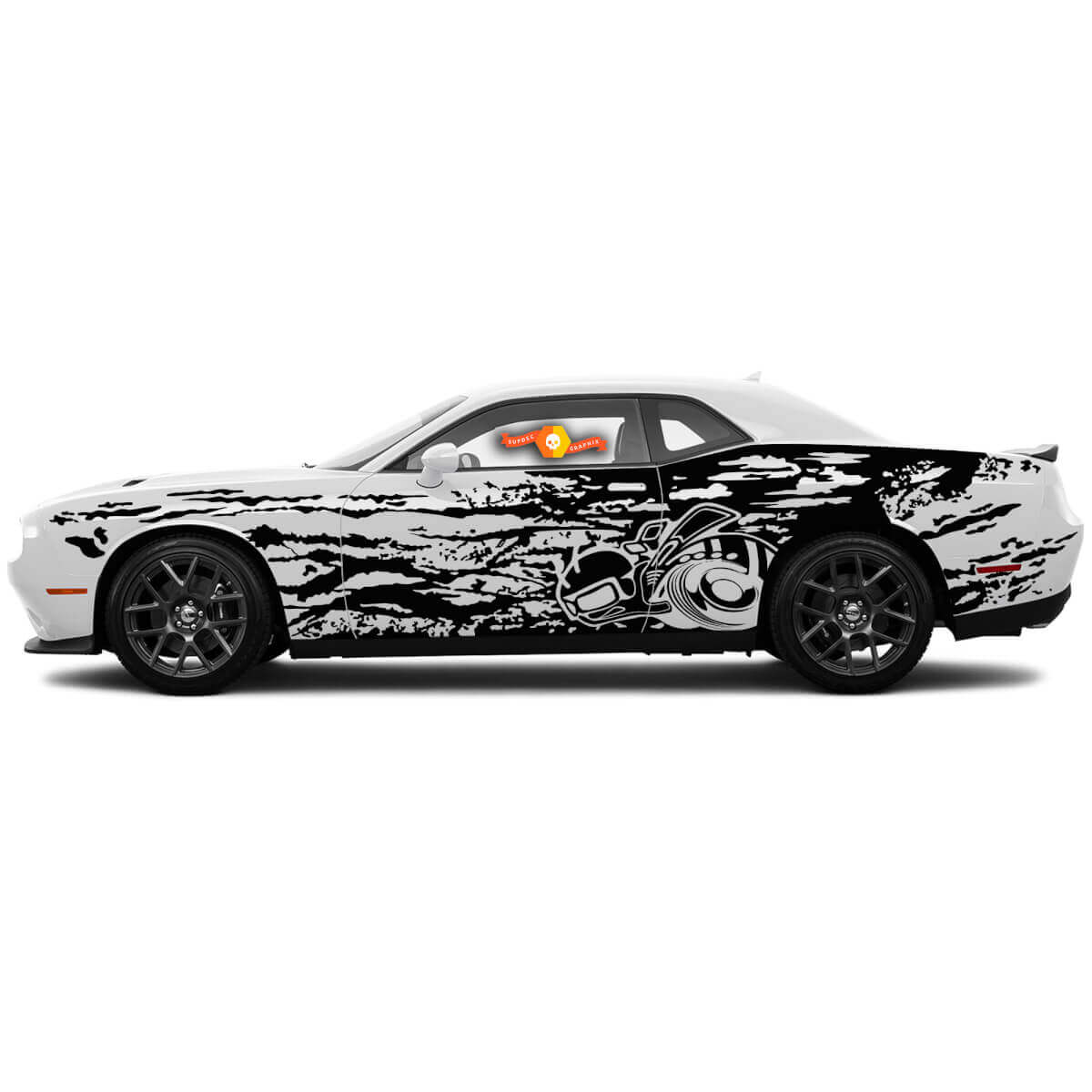 Super Bee Grunge Style Side Vinyl Decal Pair for Dodge Challenger Charger