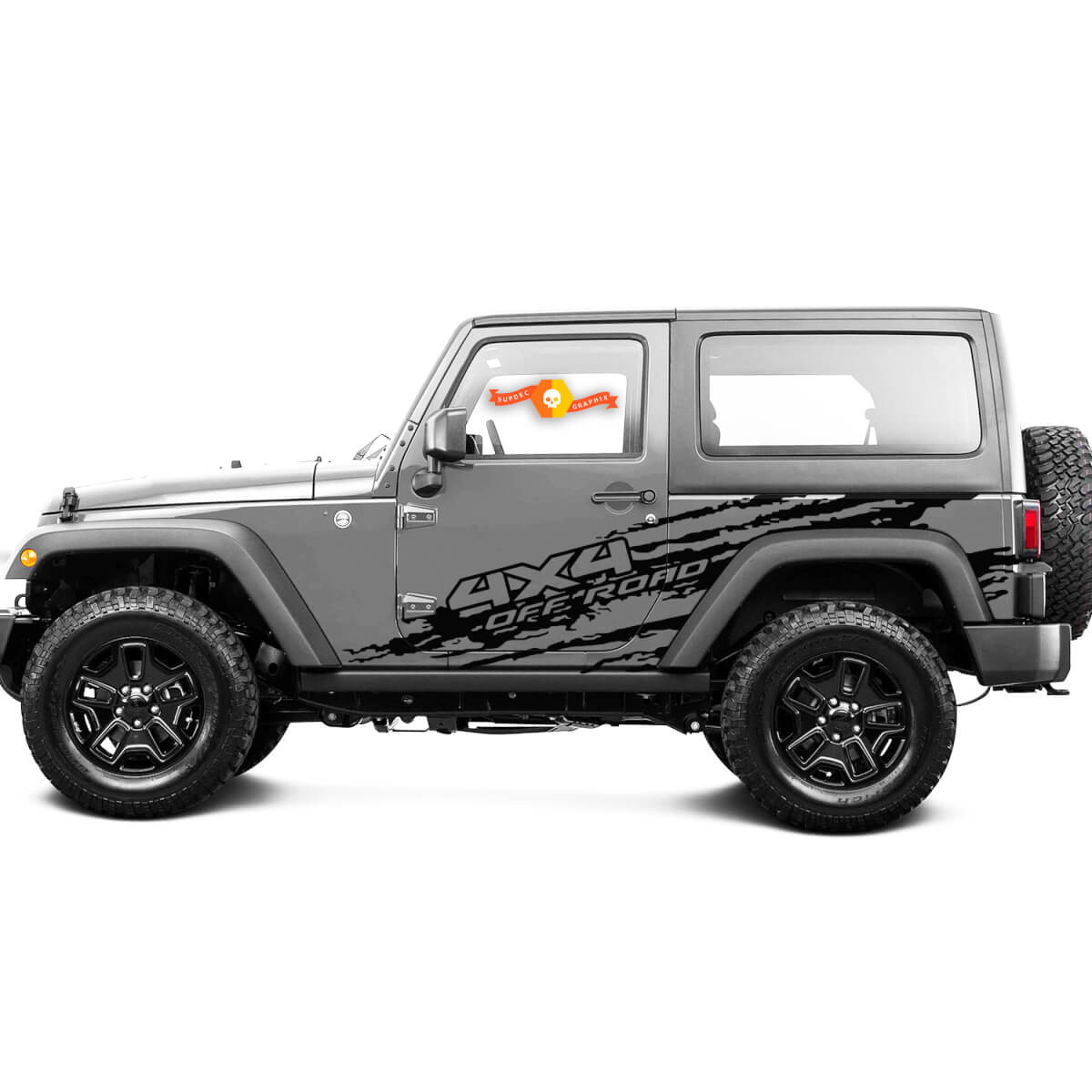 2 New JEEP Decal Sticker mud splash 4x4 Off-road side door graphics Wrangler Door
