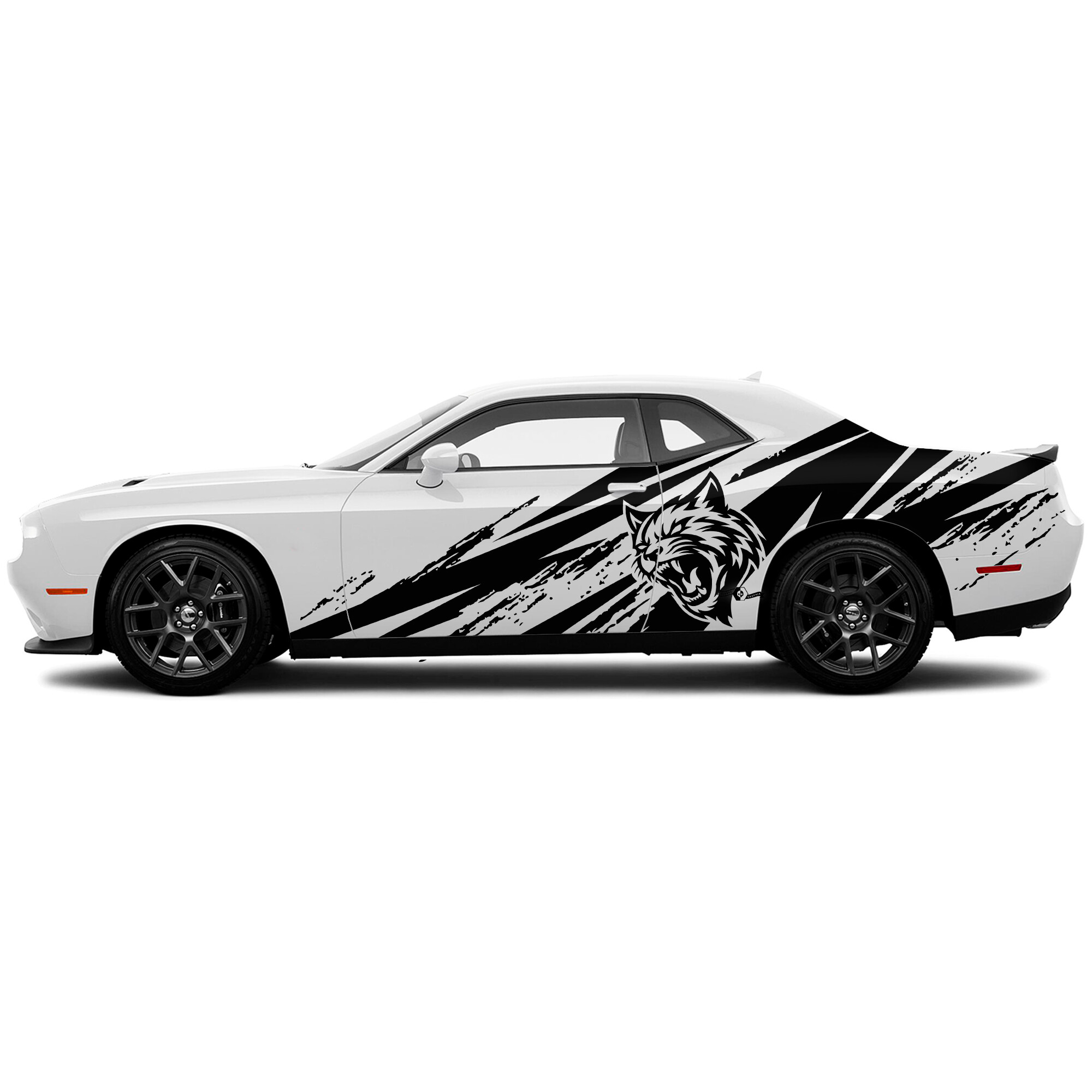 Wildcat Distressed Style Side Vinyl Decal Sticker for Dodge Challenger