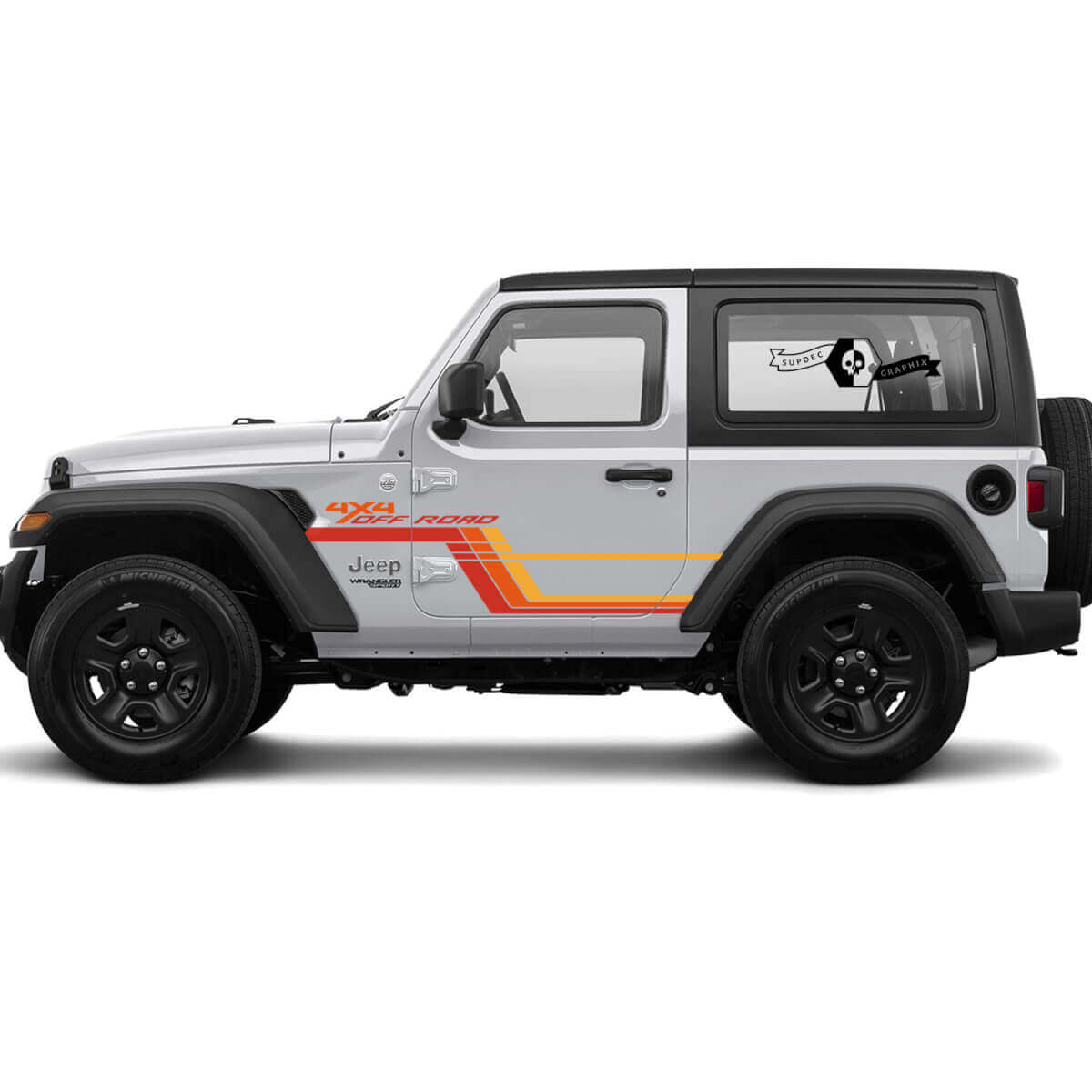 Jeep Rubicon Retro Vintage 4x4 Off-Road 2 doors racing stripe kit sport Off Road Graphic Kits
