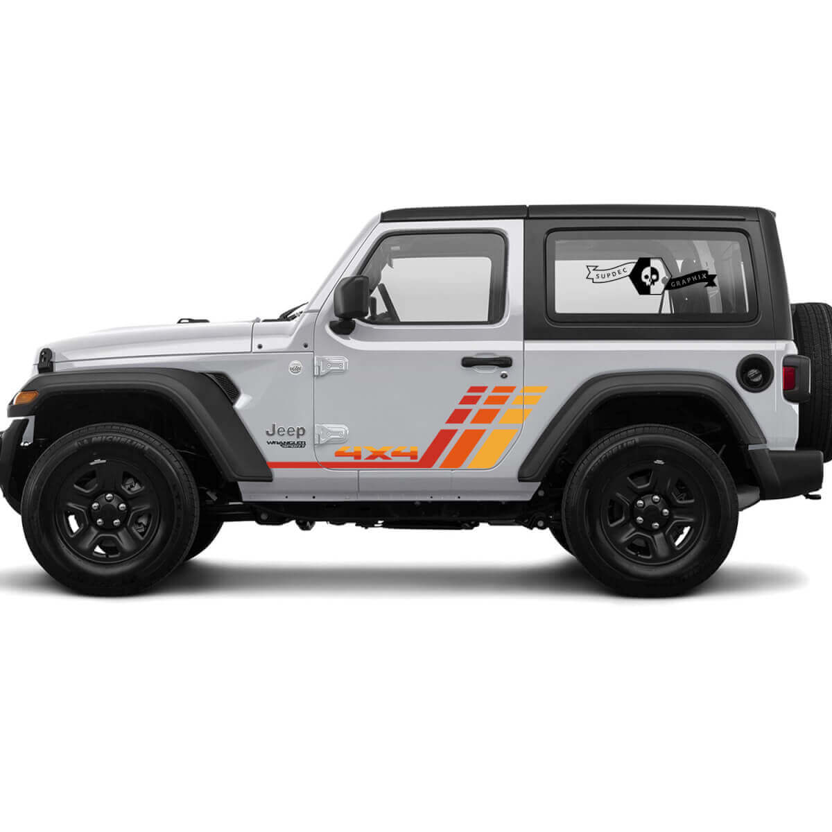 Jeep Rubicon Retro Vintage 4x4 2 doors racing stripe kit sport Off Road Graphic Kits
