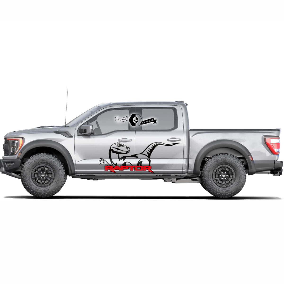Two Colours Ford F-150 Raptor Logo 2022 Side Doors Splash Graphics side decal Stickers
