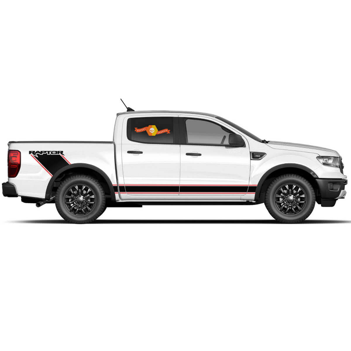 Pair Musclecar truck power truck pickup 2 colours Stripe full size decal sticker
