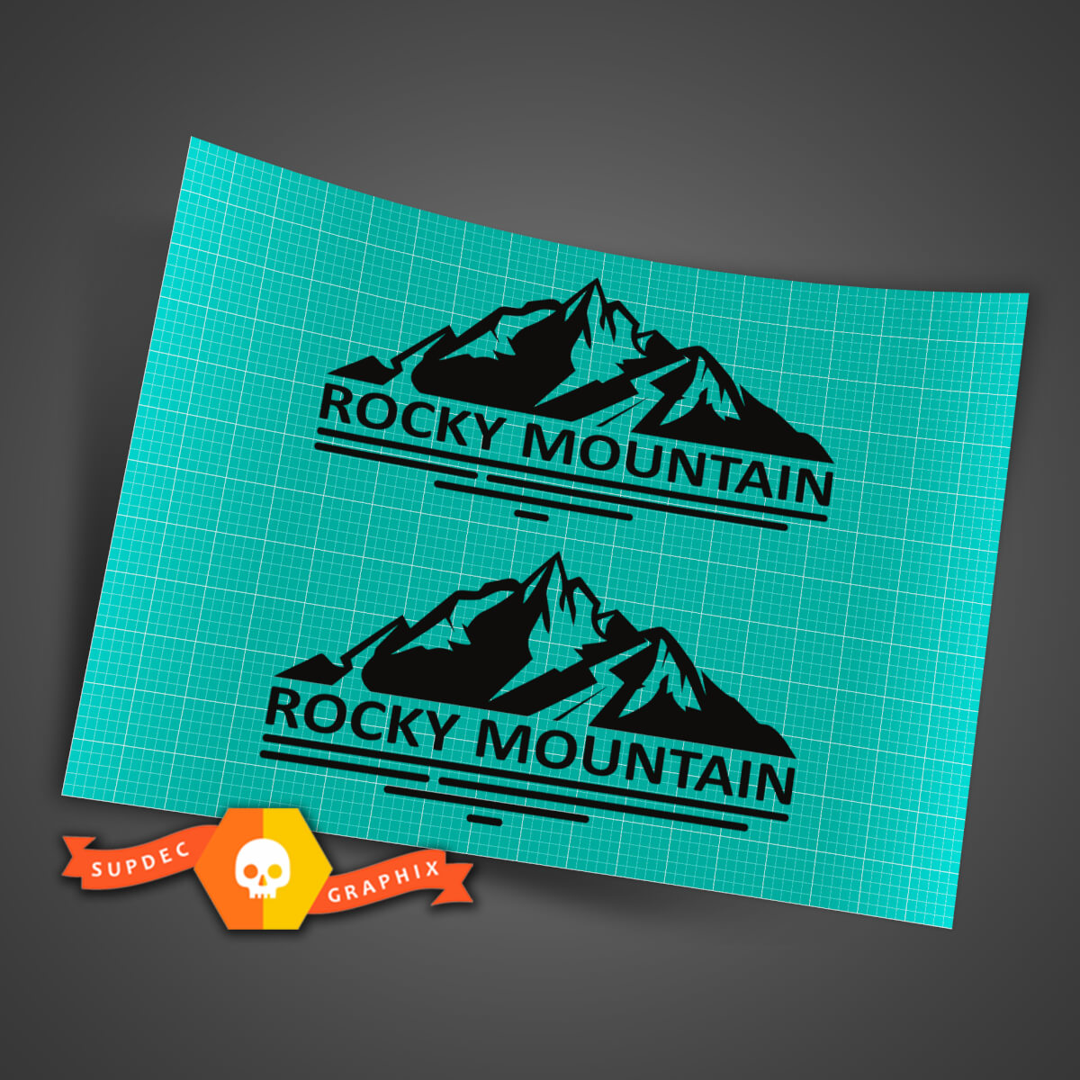 New Pair Jeep Rubicon Wrangler Rocky Mountain Side Wrangler Decal Graphics Sticker

