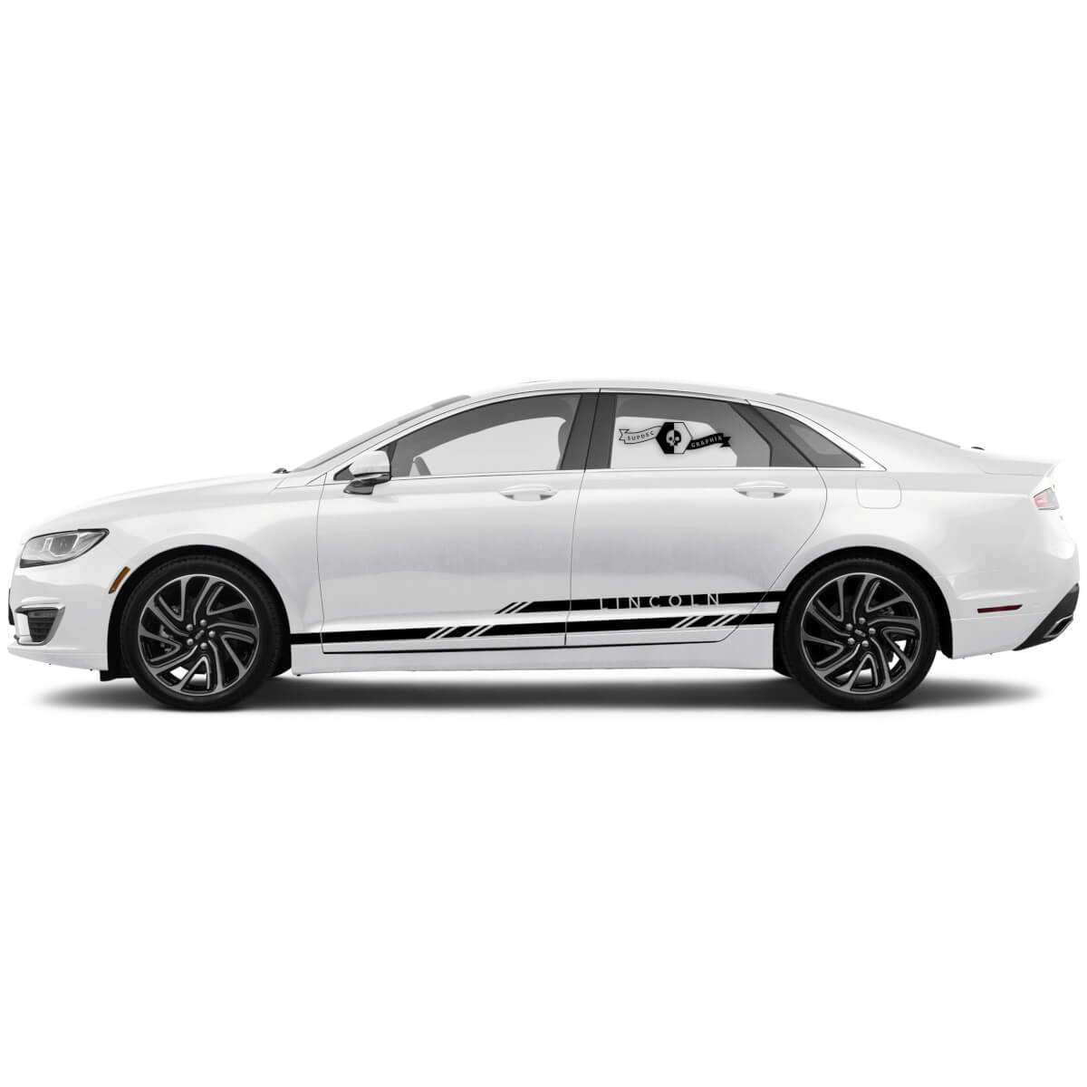 2 x Lincoln MKZ Doors Stripes Rocker Panel Side Vinyl Decals Graphics Sticker
