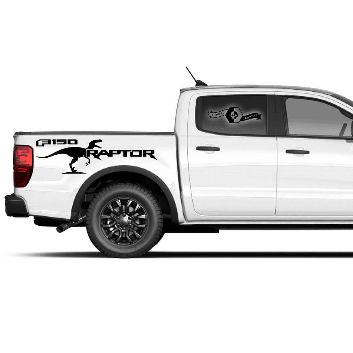 2 x Modern New Ford F150 Raptor 2022  logo Side Bed Graphics Decal sticker
