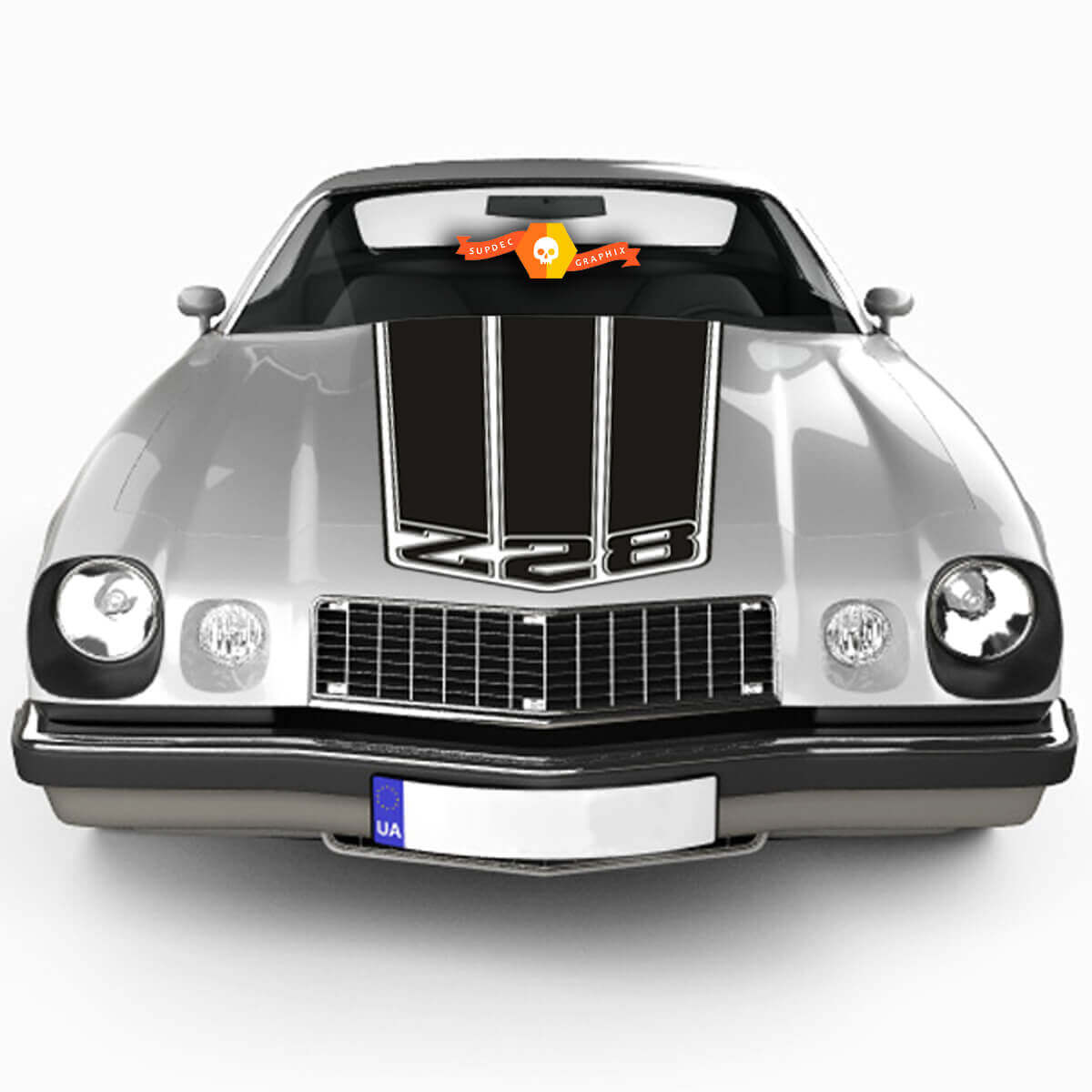 Z28 Triple Hood and Trunk Stripes Vinyl Decal Kit for Chevrolet Camaro Z28