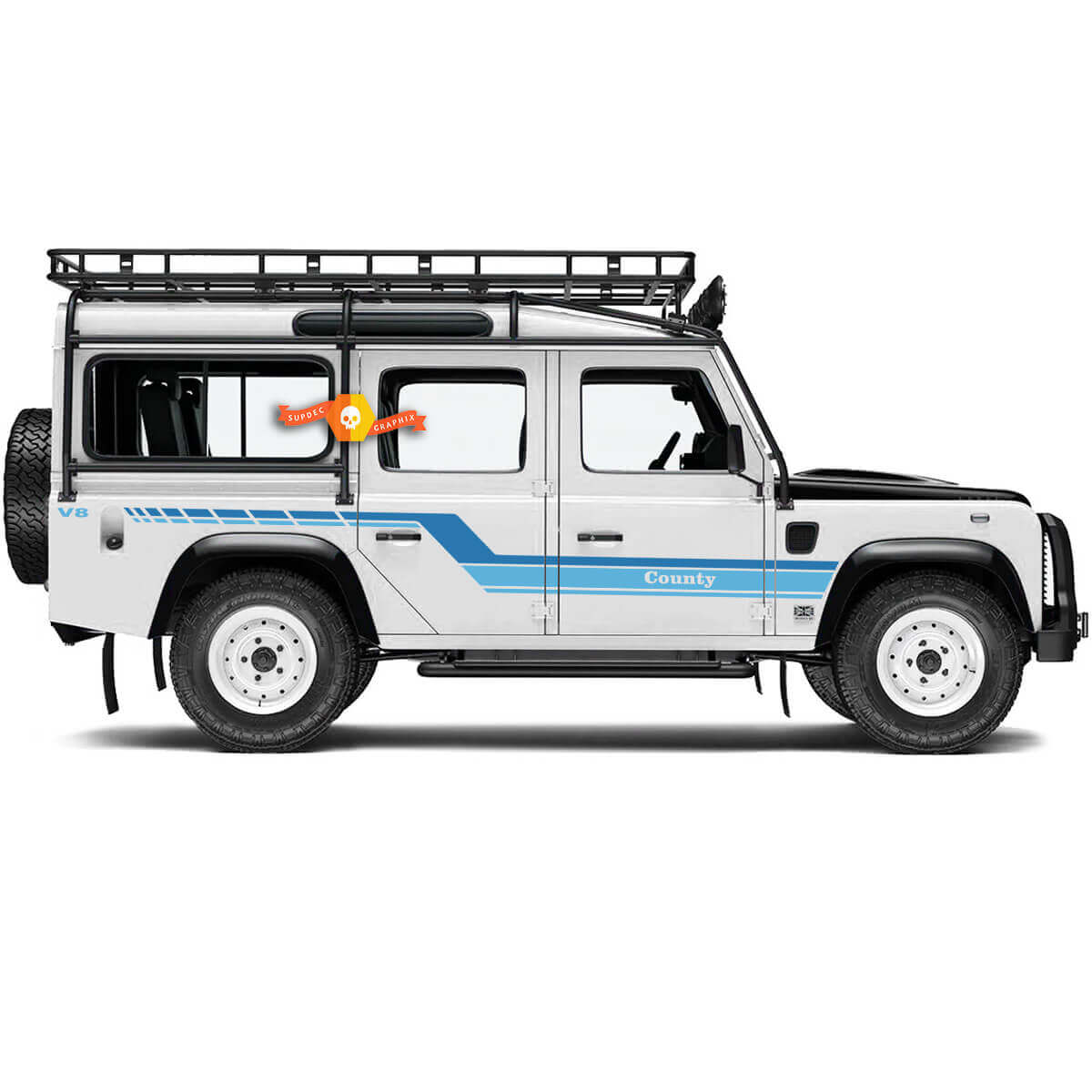 Retro Curwed Stripes Side Vinyl Decal Sticker For Land Rover Defender 110