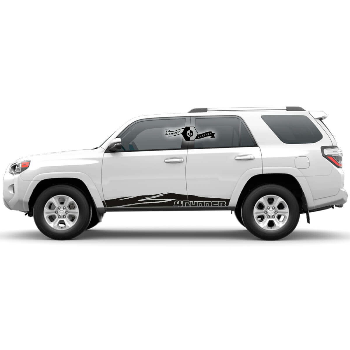 2x Mountains 4Runner Side Doors Mountain Vinyl Decals Stripe Stickers for Toyota 4Runner TRD
