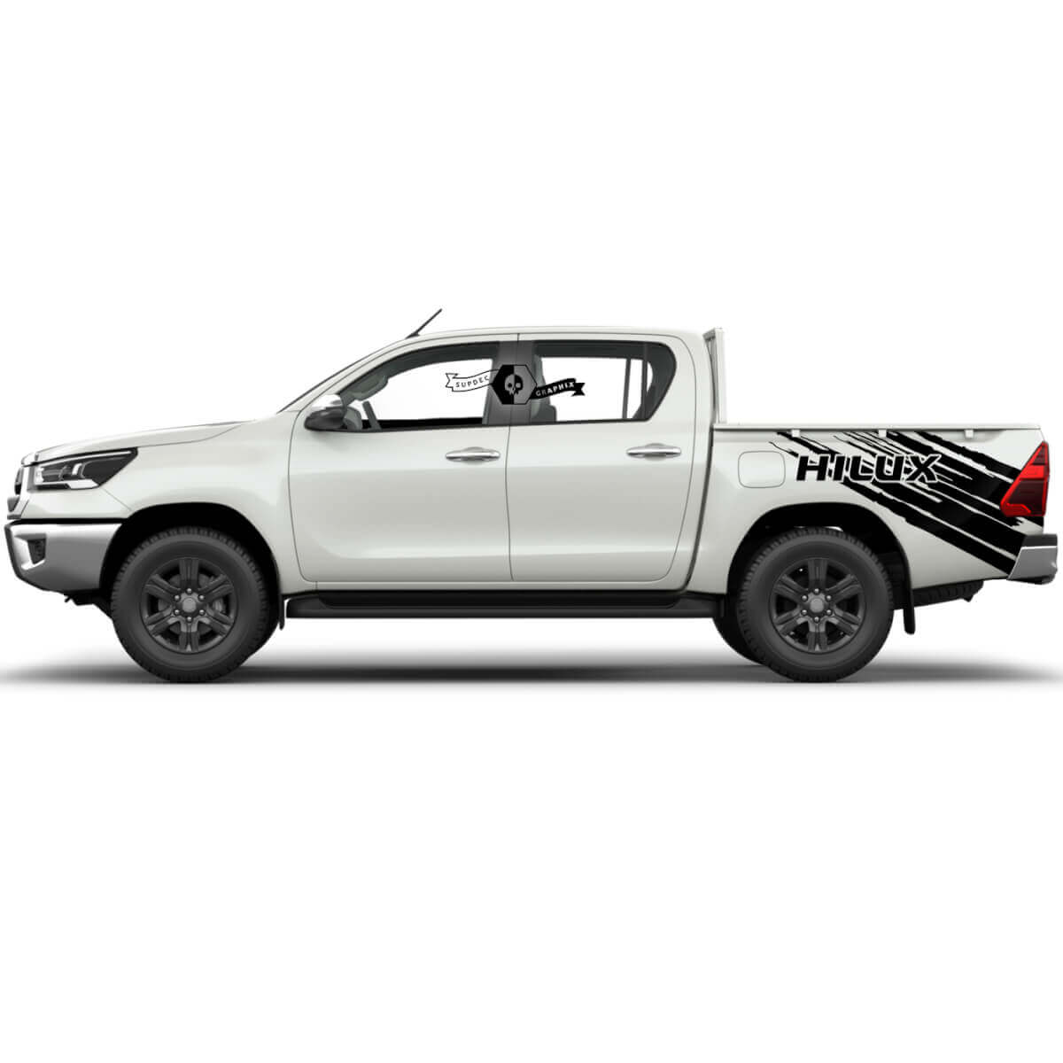 Pair Toyota Hilux 2022 Rally Side Bed Splash Distressed WRAP Vinyl Stickers Decal Graphics
