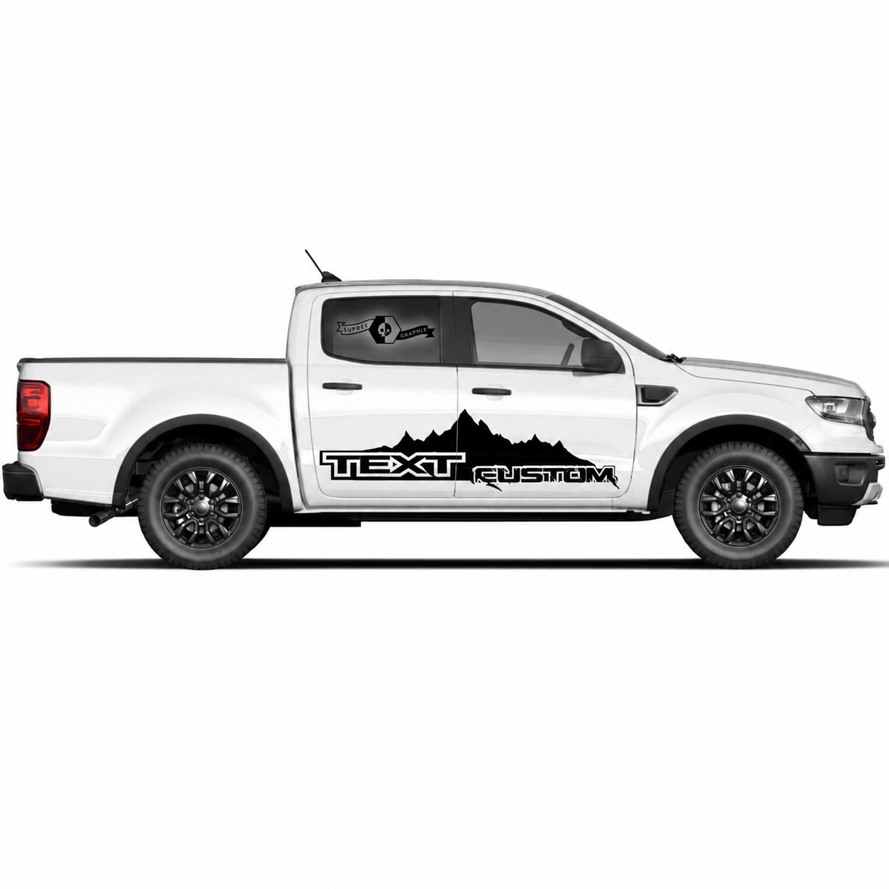 TEXT CUSTOM Mountain Door Pair Door Vinyl Decal Sticker for Ford F-150 2022
