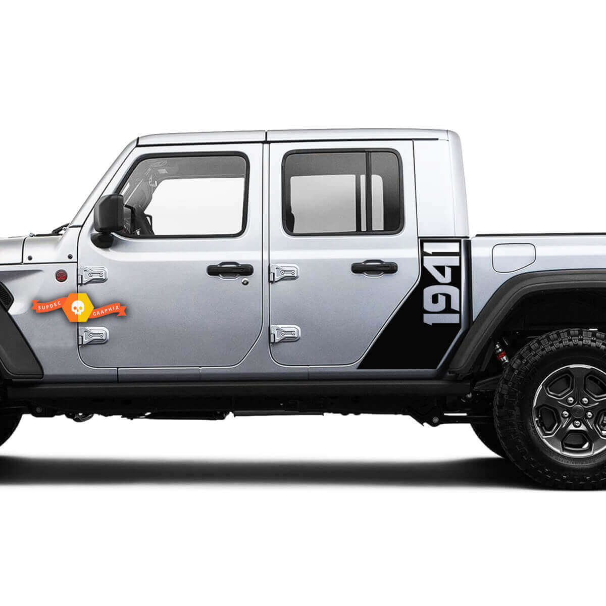 1941 World War Style Side Vinyl Graphic Stripes Kit for Jeep Gladiator