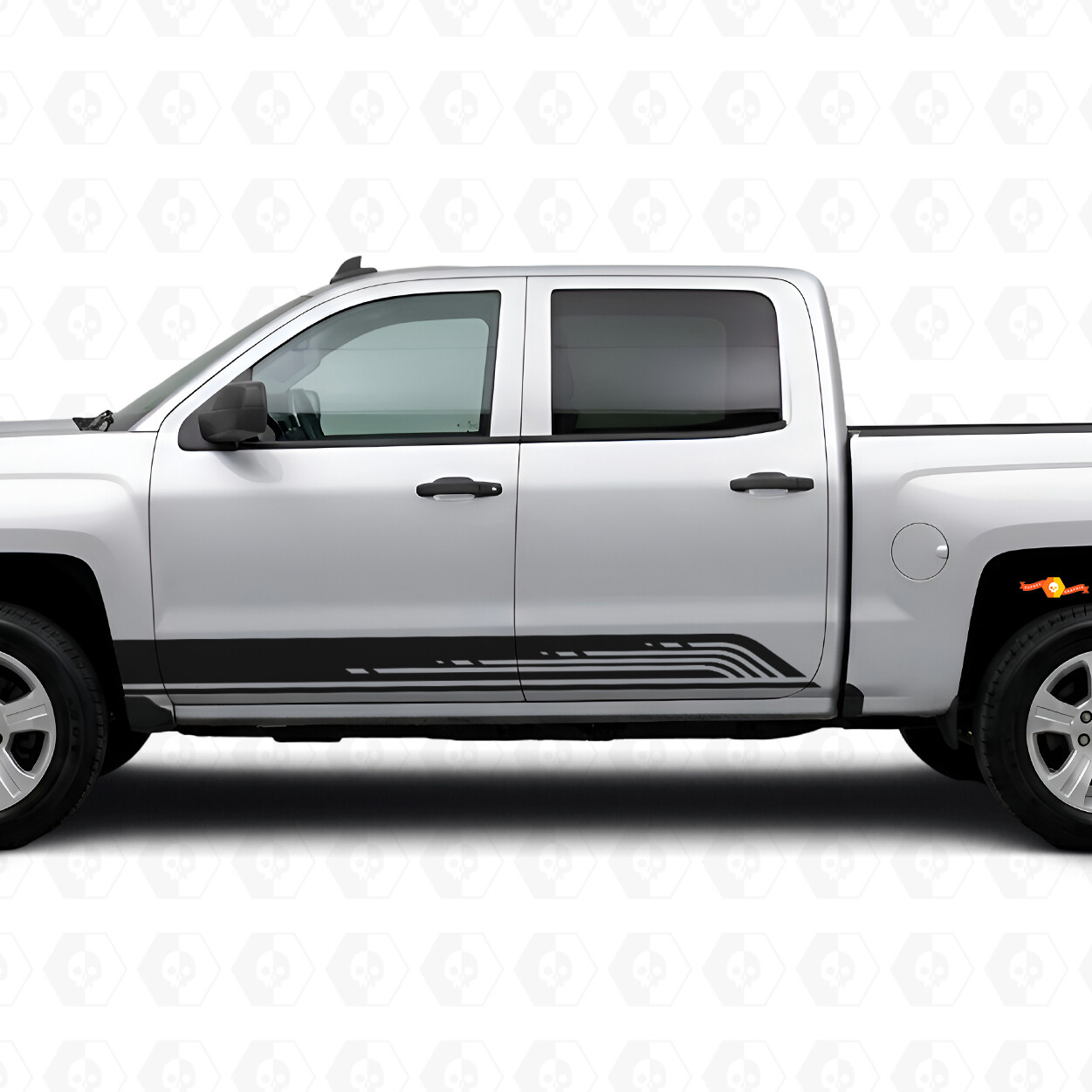 Parallel Contour Door & Rocker Panel Vinyl Stripes for Chevrolet Silverado 1500 K2XX 2014-2019