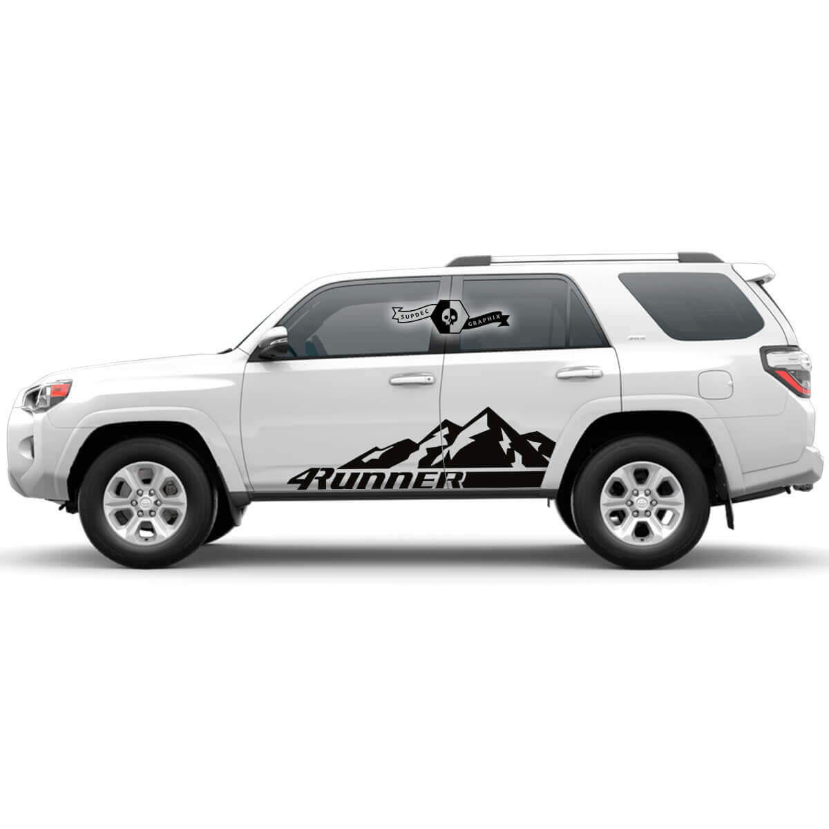 Pair 4Runner 2023 Side Doors Vinyl Mountains Decals Rocker Panel Stickers for Toyota 4Runner
