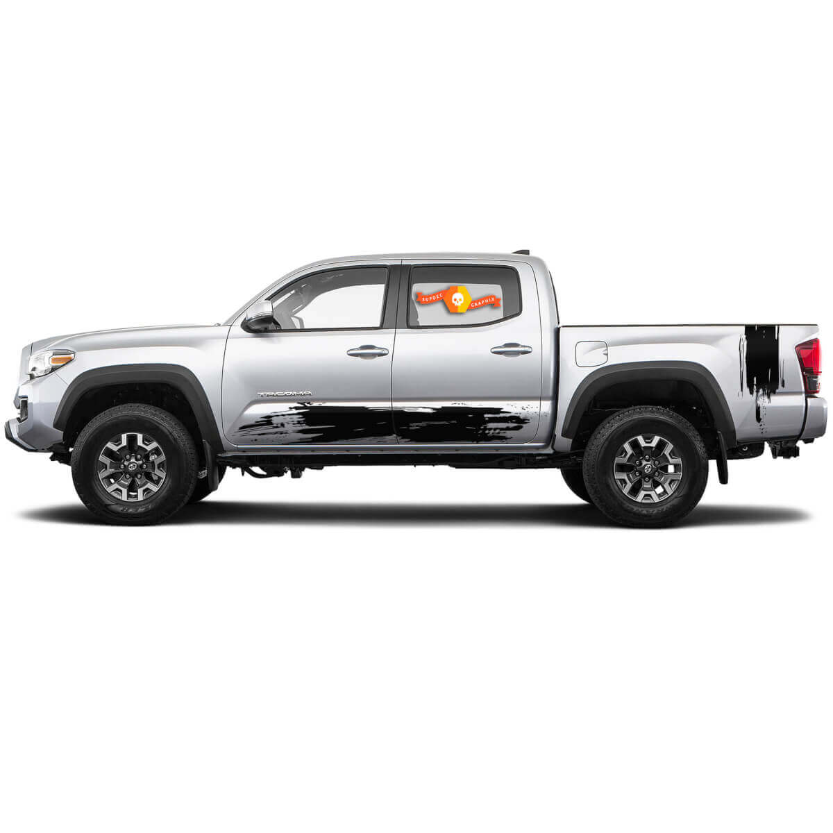Mud Splash Style Stripes Rear Side Rocker Panel Vinyl Sticker Decal Kit for Toyota Tacoma