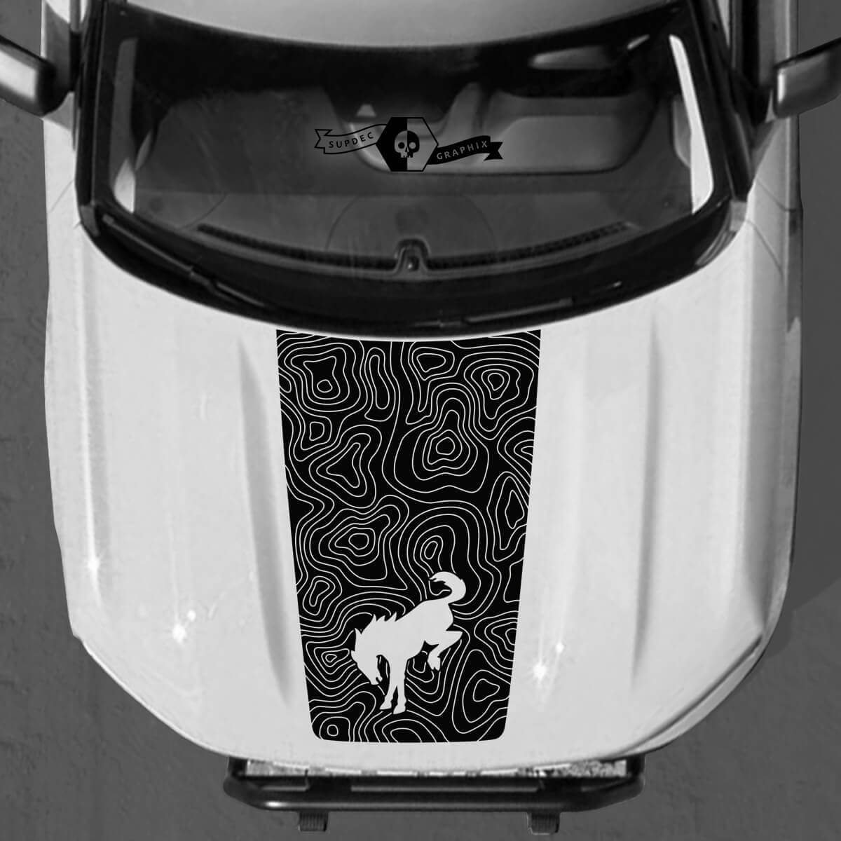 Topographical Map Decals Stickers for Musclecar horse Logo Sport SUV 2
