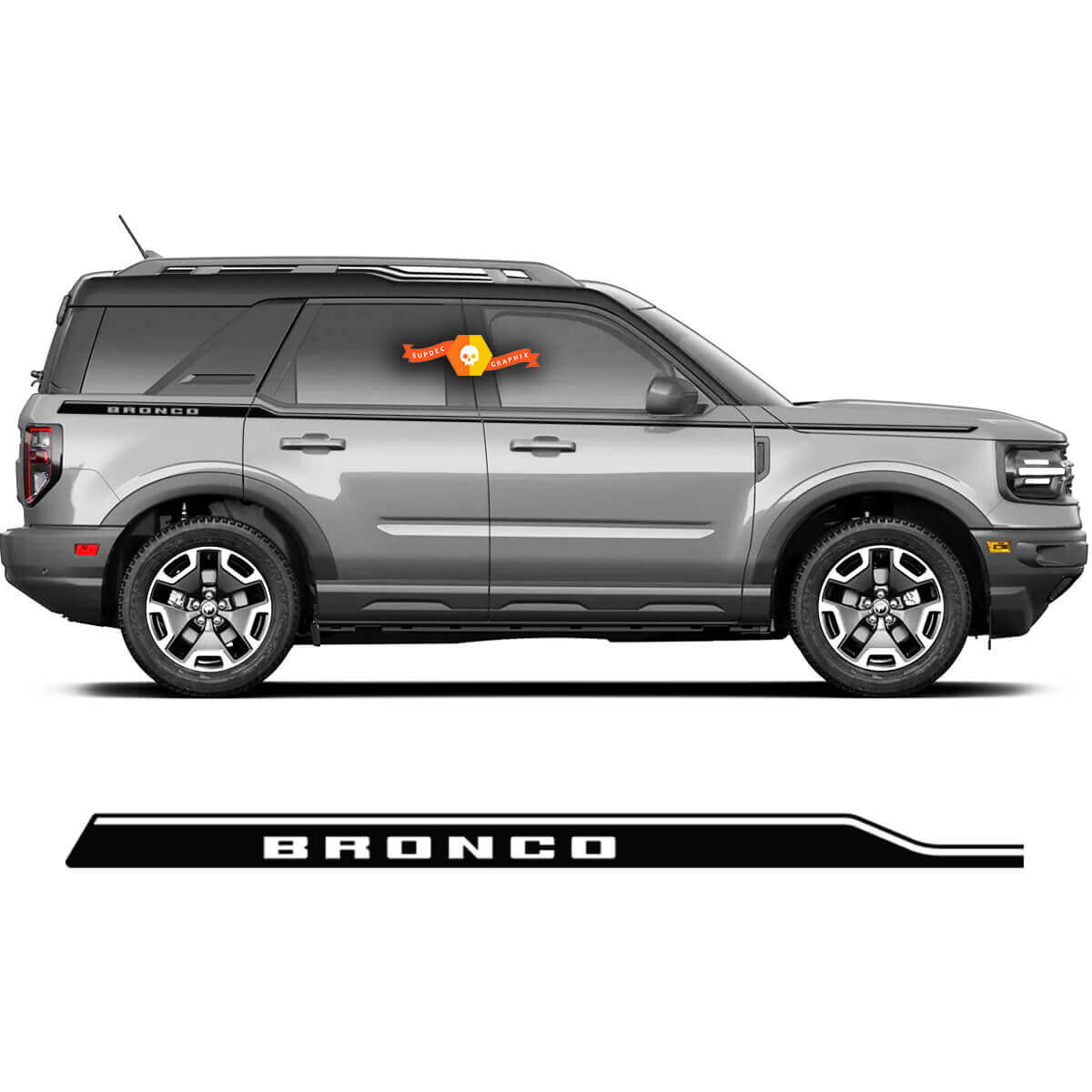 Kit d’autocollants vinyle avec lettrage pour bande latérale pour Musclecar Bronco 2021-2022