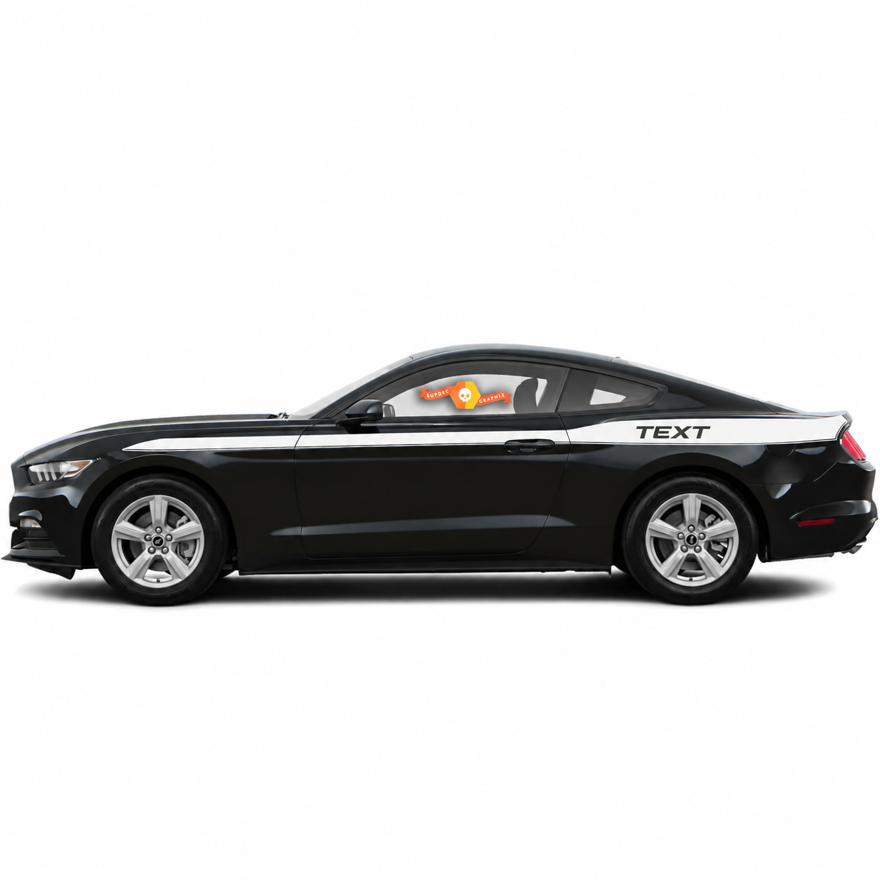 Custom Text Side Stripe Vinyl Decal Sticker Graphic Kit for Musclecar Musclecarmodel 2015-2017