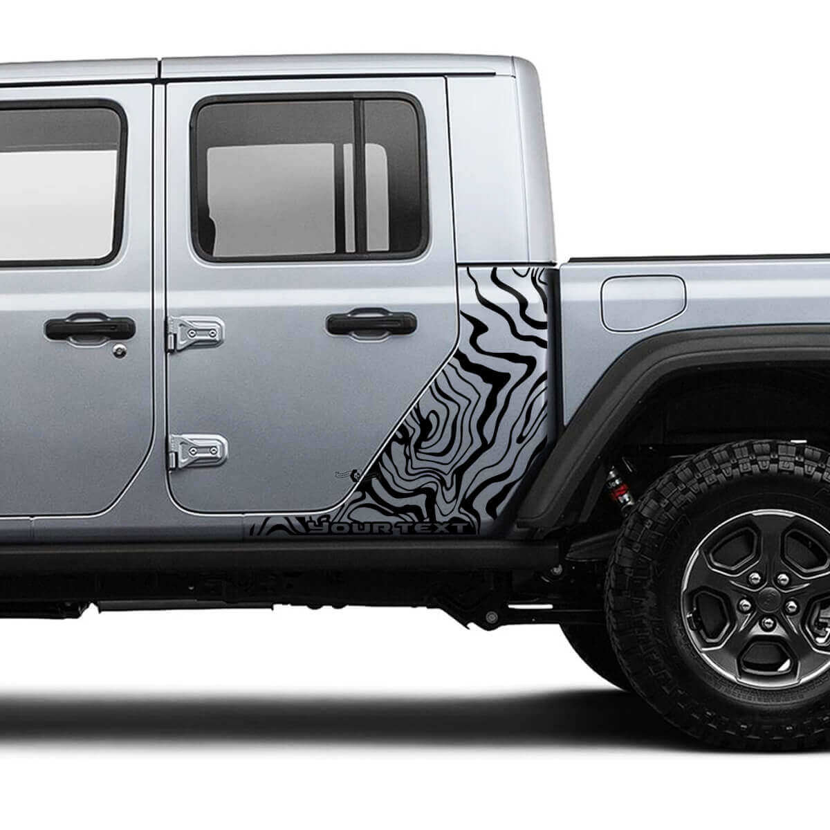 Jeep Gladiator Side Contour Map Body Vinyl Graphic Stripes Kit 2018-2021
