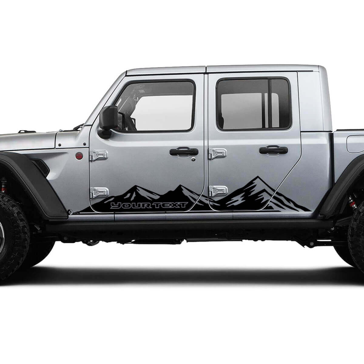 Pair Jeep Gladiator Side Rocker Panel Racing Mountains Doors Vinyl Graphic Stripes
