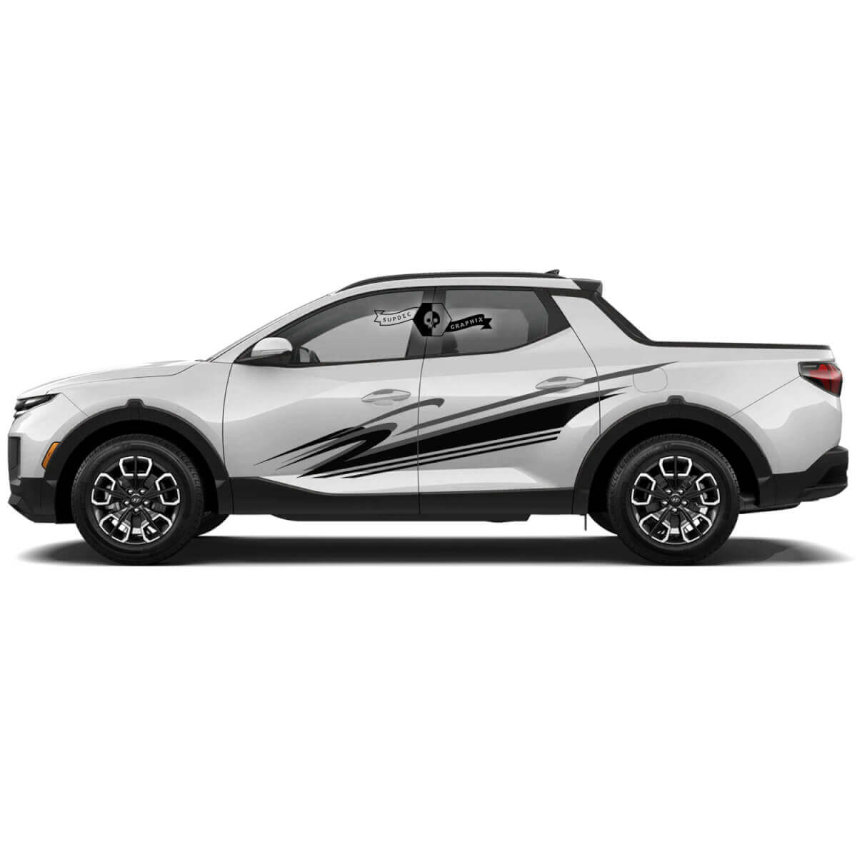 Modern Wave Side Stripes Vinyl Decal Kit for Hyundai Santa Cruz
