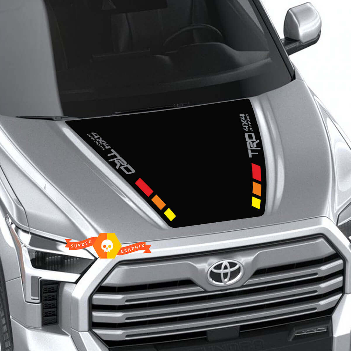 TRD Blackout Wide Stripe Hood Vinyl Decal Sticker for Toyota Tundra 2022