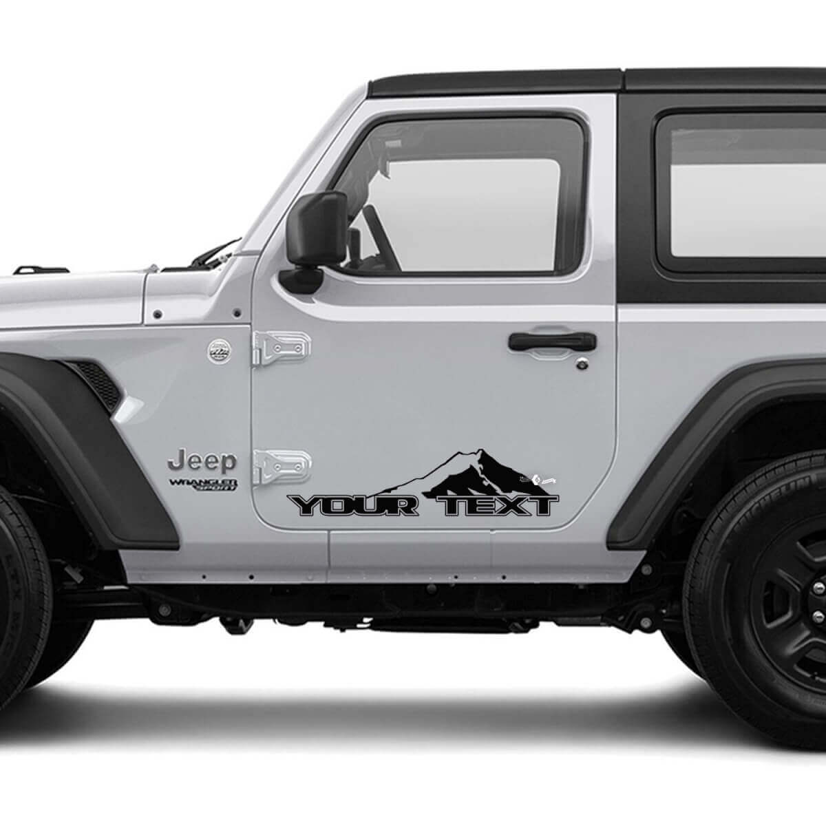 2 Nouvelle Autocollant de Porte JEEP Wrangler Montagnes Autocollant Latéral Graphique
