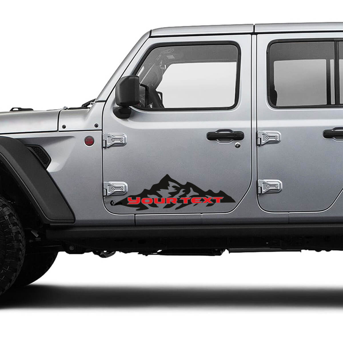Pair Jeep Gladiator Door Mountains Two Colors Vinyl Graphics Decal Sticker
