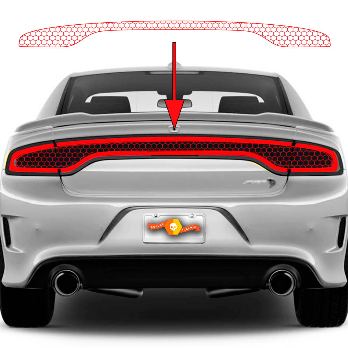 Dodge Charger SRT Hellcat Widebody Tail Light Honeycomb Vynil Decal Sticker Graphics
