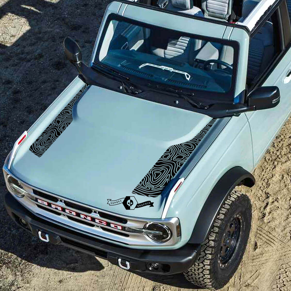 New Musclecar horse 2021 2022 Logo Topographic Map Hood Vinyl Decal Kit Sticker Graphic
