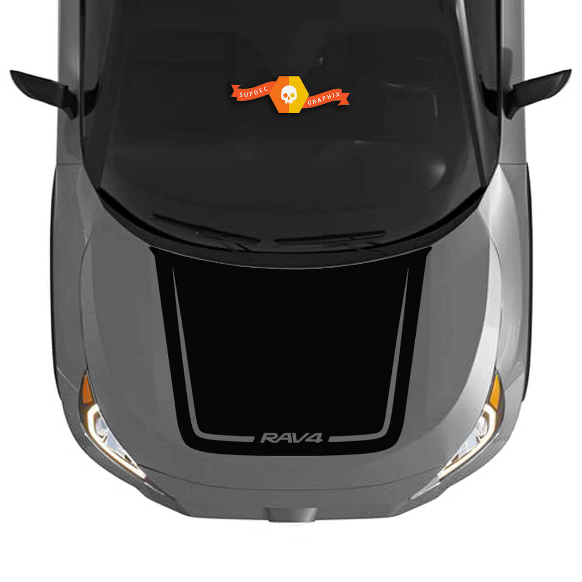 RAV4 Logo Blackout style Hood Vinyl Decal Sticker for Toyota RAV4 2019-2022