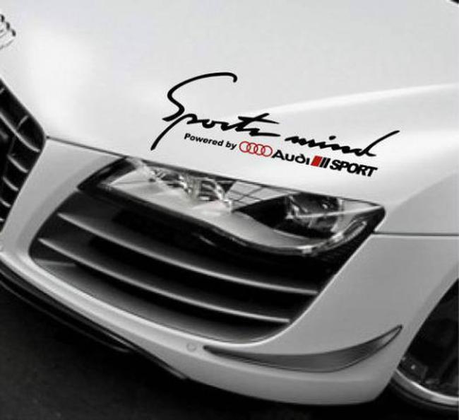 Sports Mind Powered by Audi Hood Vinyl Decal Sticker for Audi A8