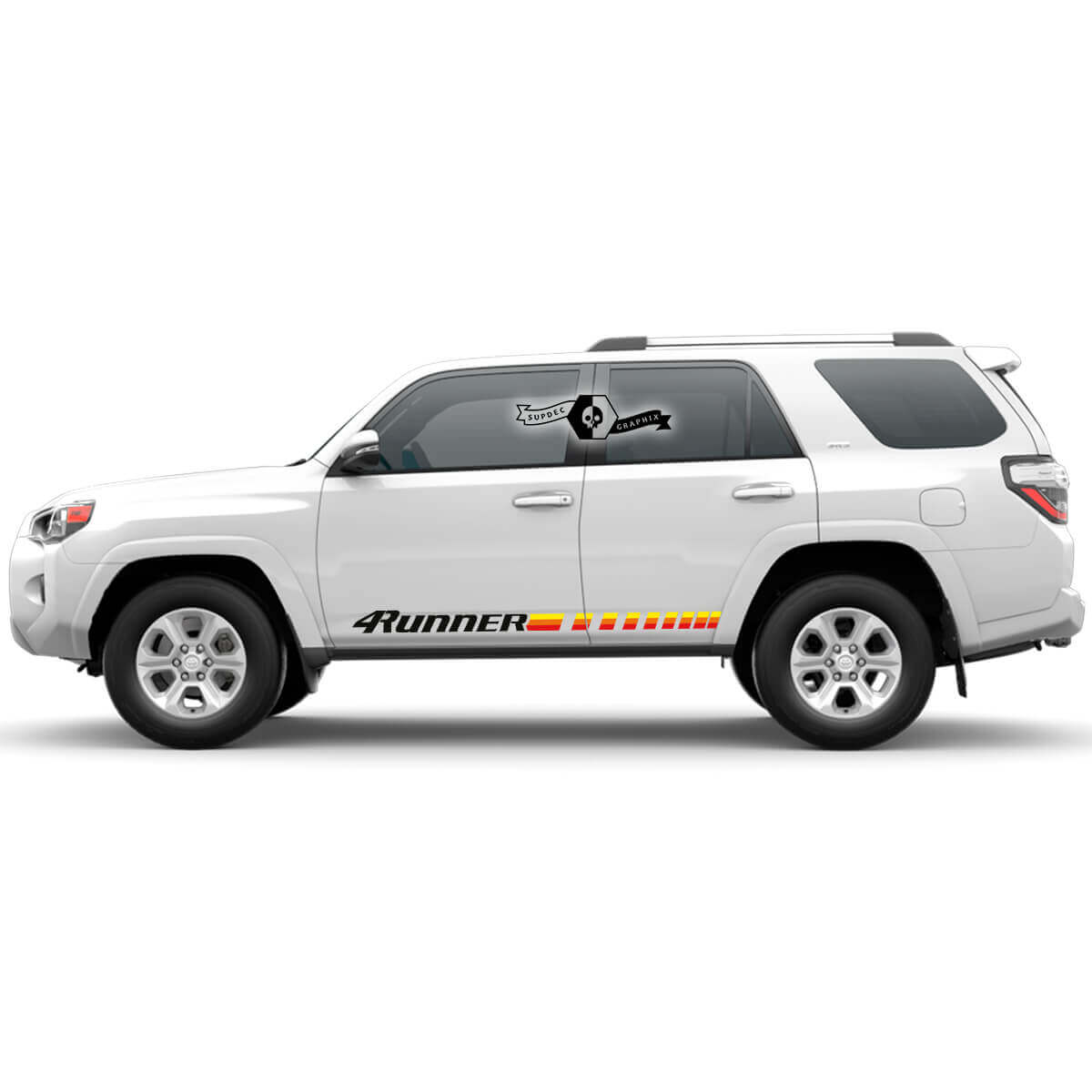 Autocollant en vinyle logo rayures rétro style damier pour porte Toyota 4Runner
