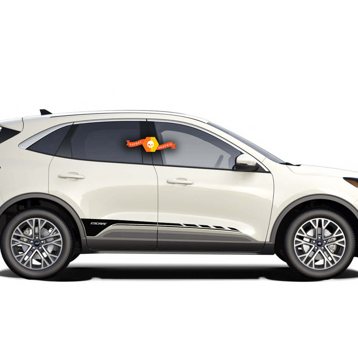 Pair Ford Escape 2020 - 2022 Doors Stripe Rocker panel Vinyl Decal Sticker Graphic
