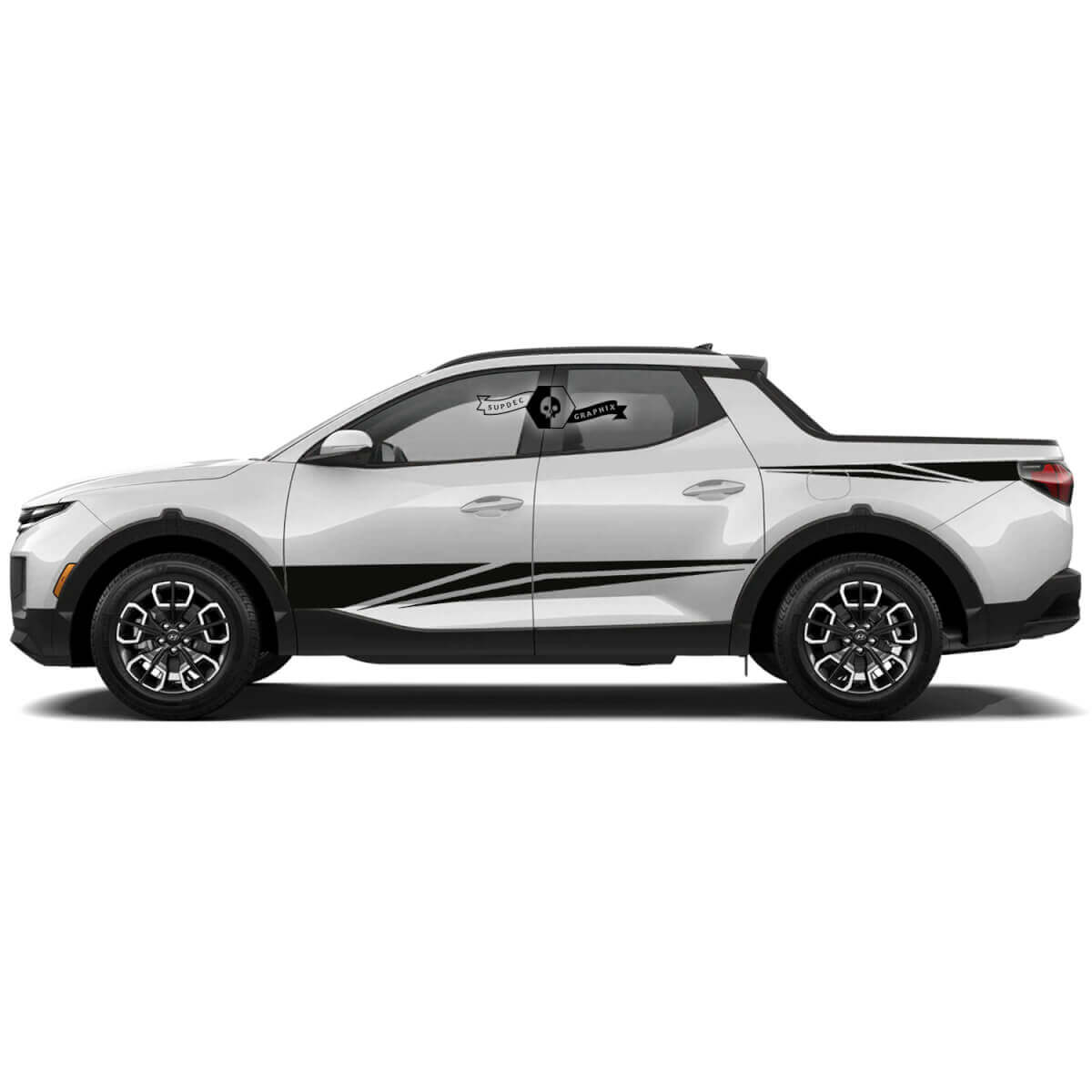 Triple Sharp Side Stripes Vinyl Decal Kit for Hyundai Santa Cruz