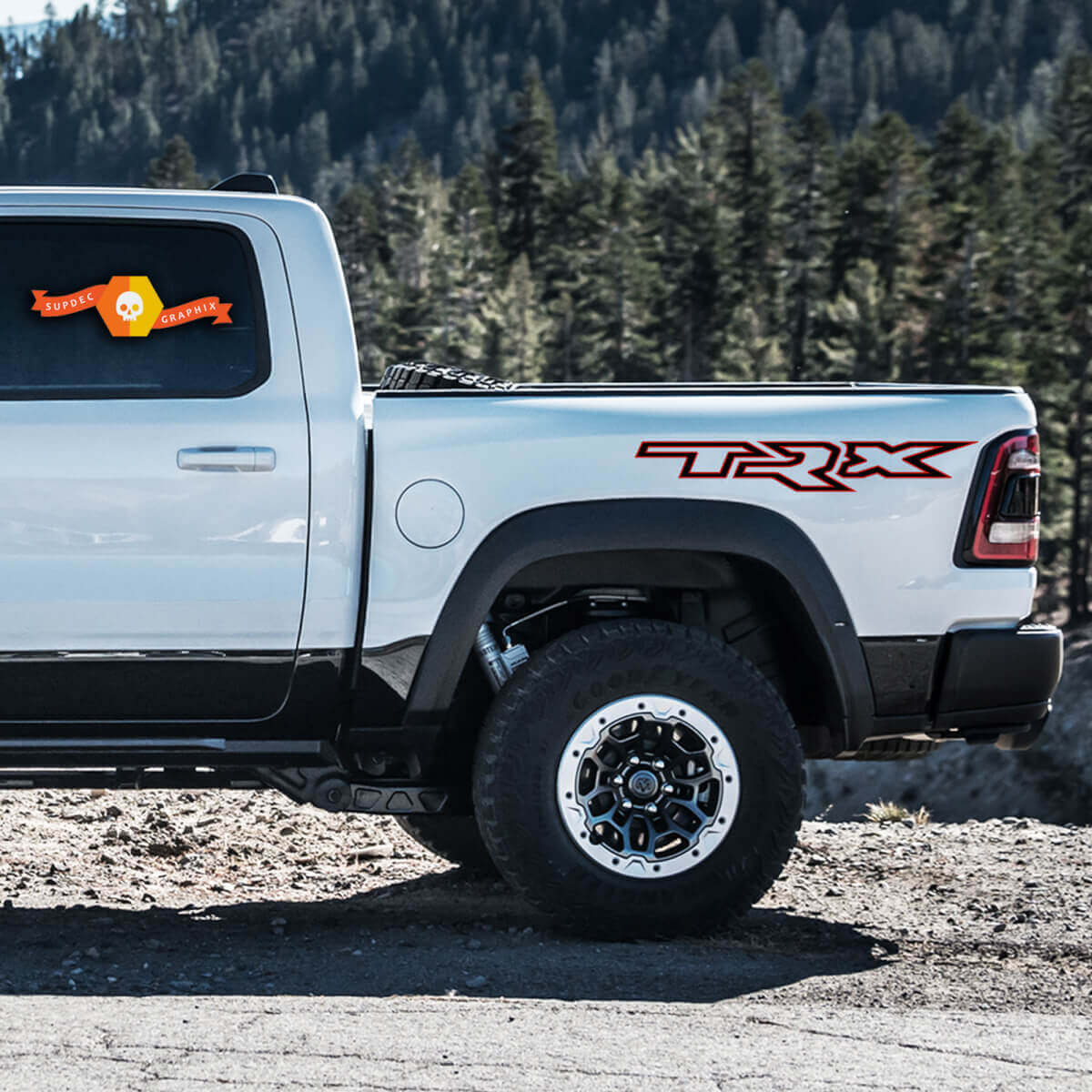 TRX Outline Lettering Side Vinyl Decals for Dodge Ram Rebel 1500 TRX