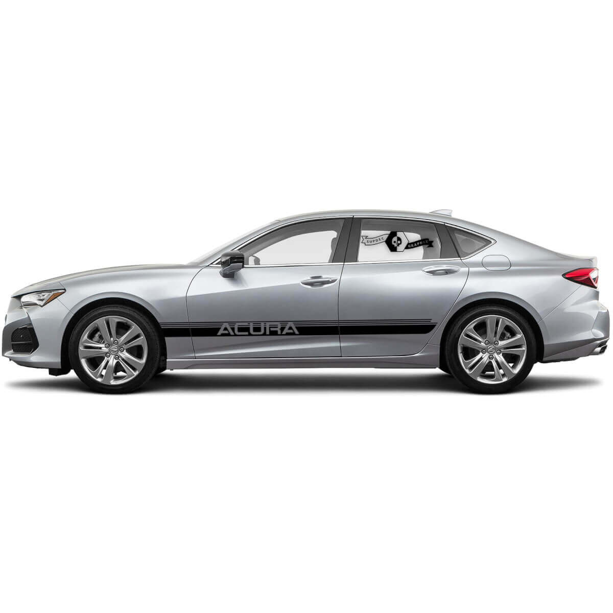 Branded Accent Stripes Side Vinyl Decal Sticker for Acura TLX 2021