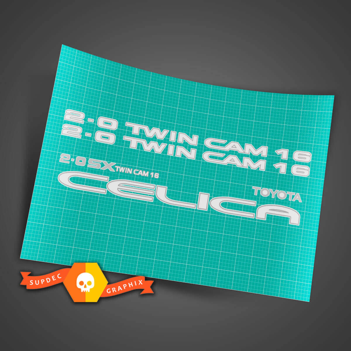 2.0 SX Twin Cam 16 Replacement Side Vinyl Decal Kit for Toyota Celica