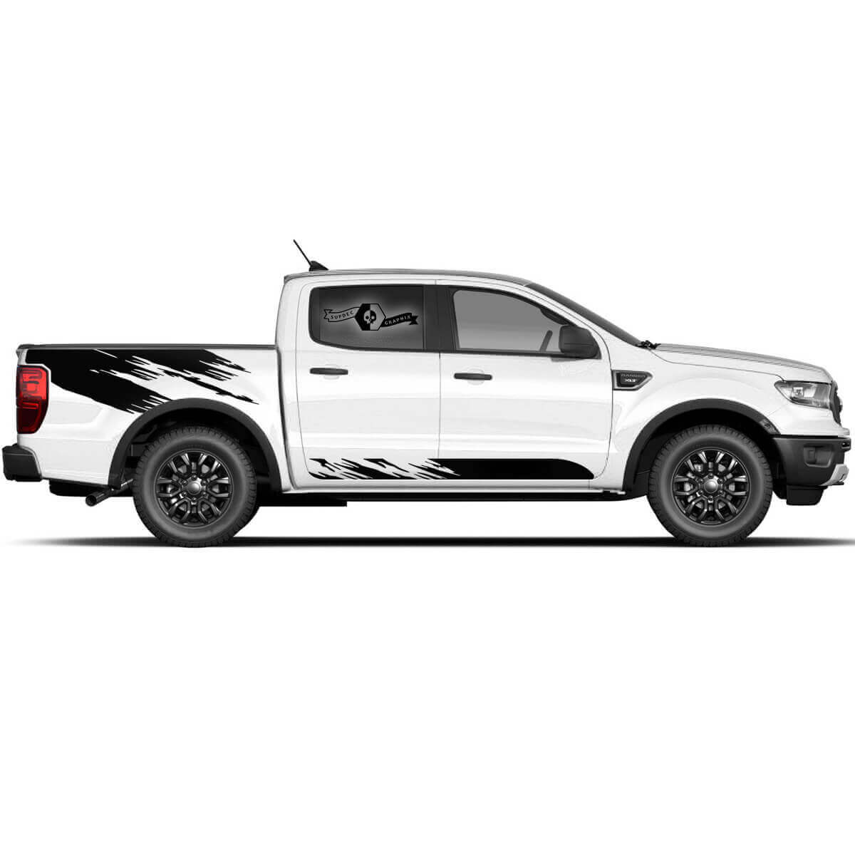 Destroyed Door Side Bed Rocker Panel Decal Kit for Musclecar truck power truck