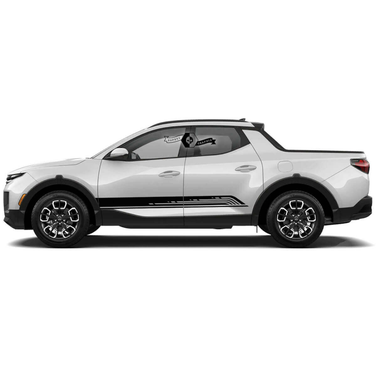 Rocker Panel Stripe Logo Side Vinyl Stickers Decal Graphic kit fit to Hyundai Santa Cruz
