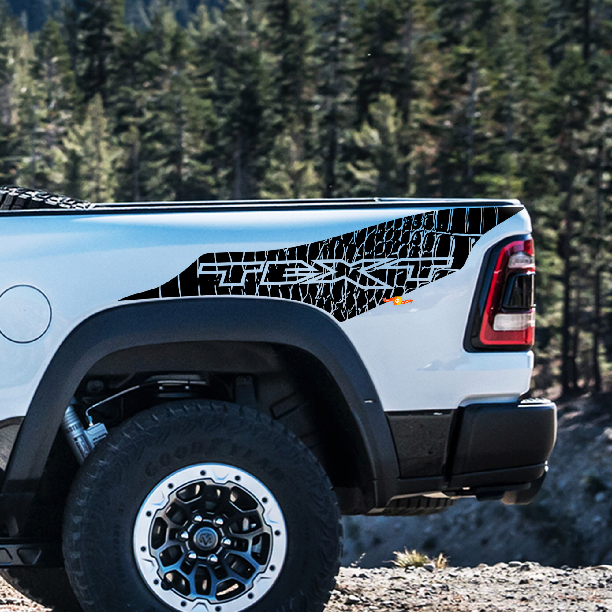 Dinosaur Skin Custom Text Vinyl Decal Kit for Dodge Ram Rebel 1500 TRX