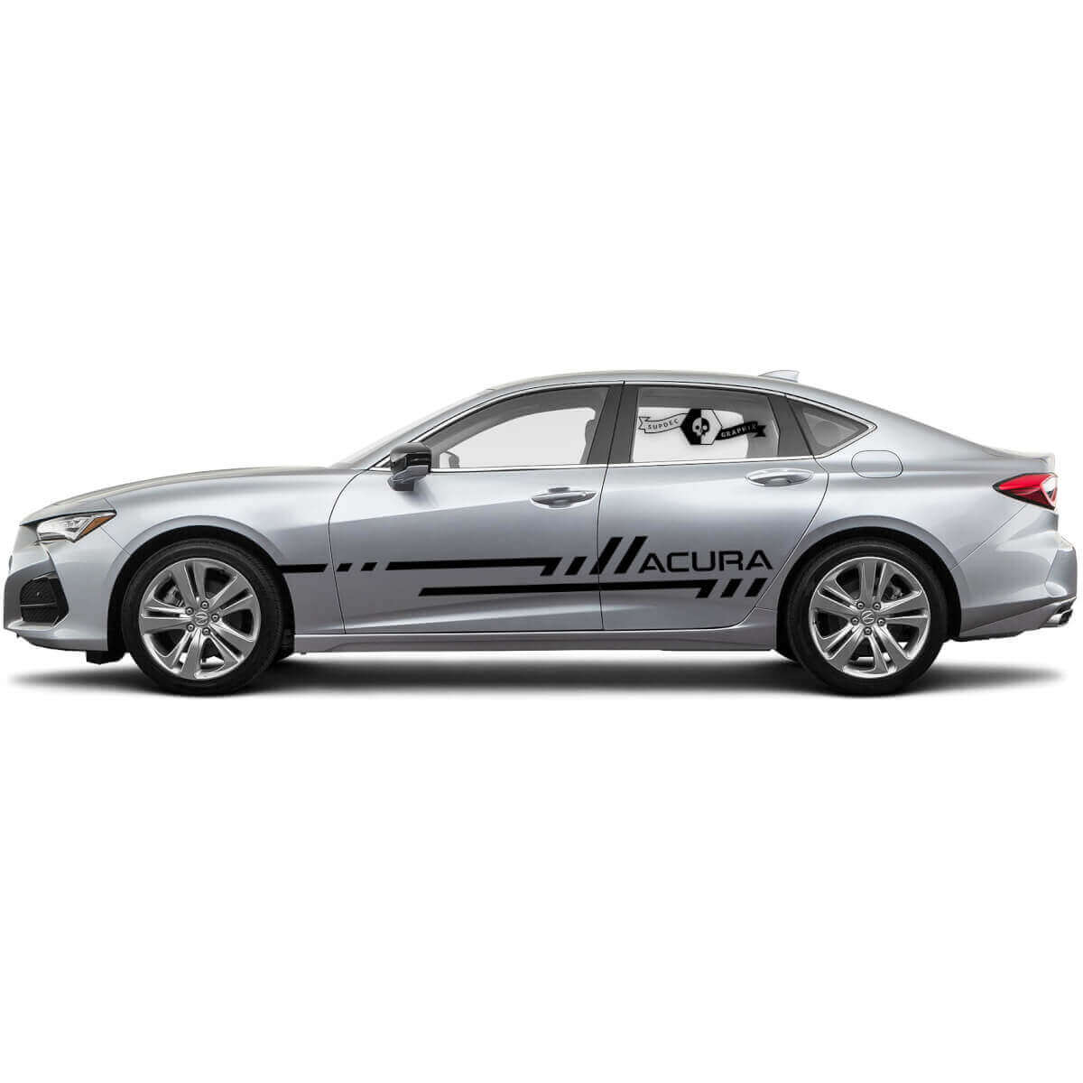 Techno Style Door Side Stripes Vinyl Decal Kit for Acura TLX 2021
